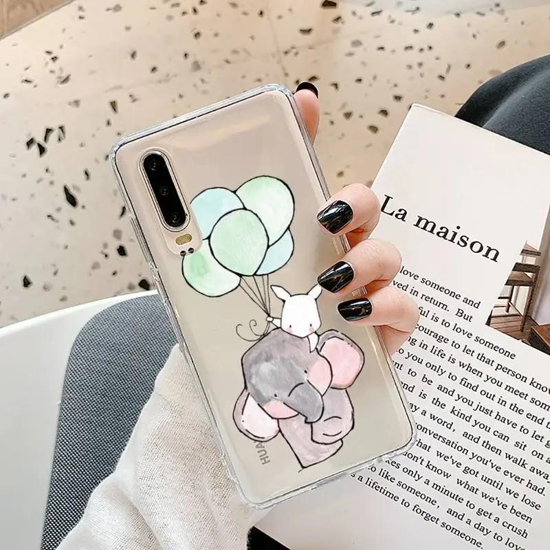 

mouse Elephant rabbit Phone Case Transparent for Samsung A71 S9 10 20 HUAWEI p30 40 honor 10i 8x xiaomi note 8 Pro 10t 11