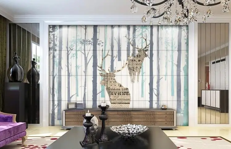 Кастомные обои 3D любого размера для домашнего декора в гостиной. Абстрактный рисунок европейского стиля с ностальгическими оленями.