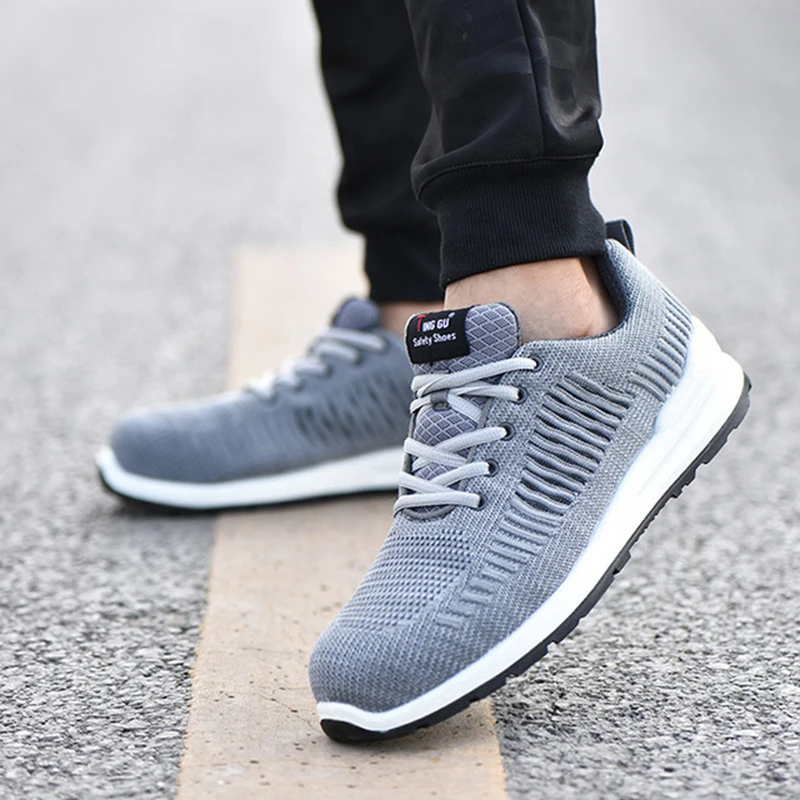 Мужские весенне осенние дышащие кроссовки с защитой от проколов уличная