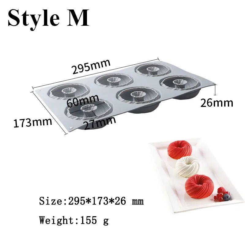 Style M Meibum силиконовая форма для выпечки в форме цветка для выпечки шоколадный брауни мусс сделать десерт кекса кухонный набор силиконовых противней инструменты дома Вечерние - Цвет: Style M