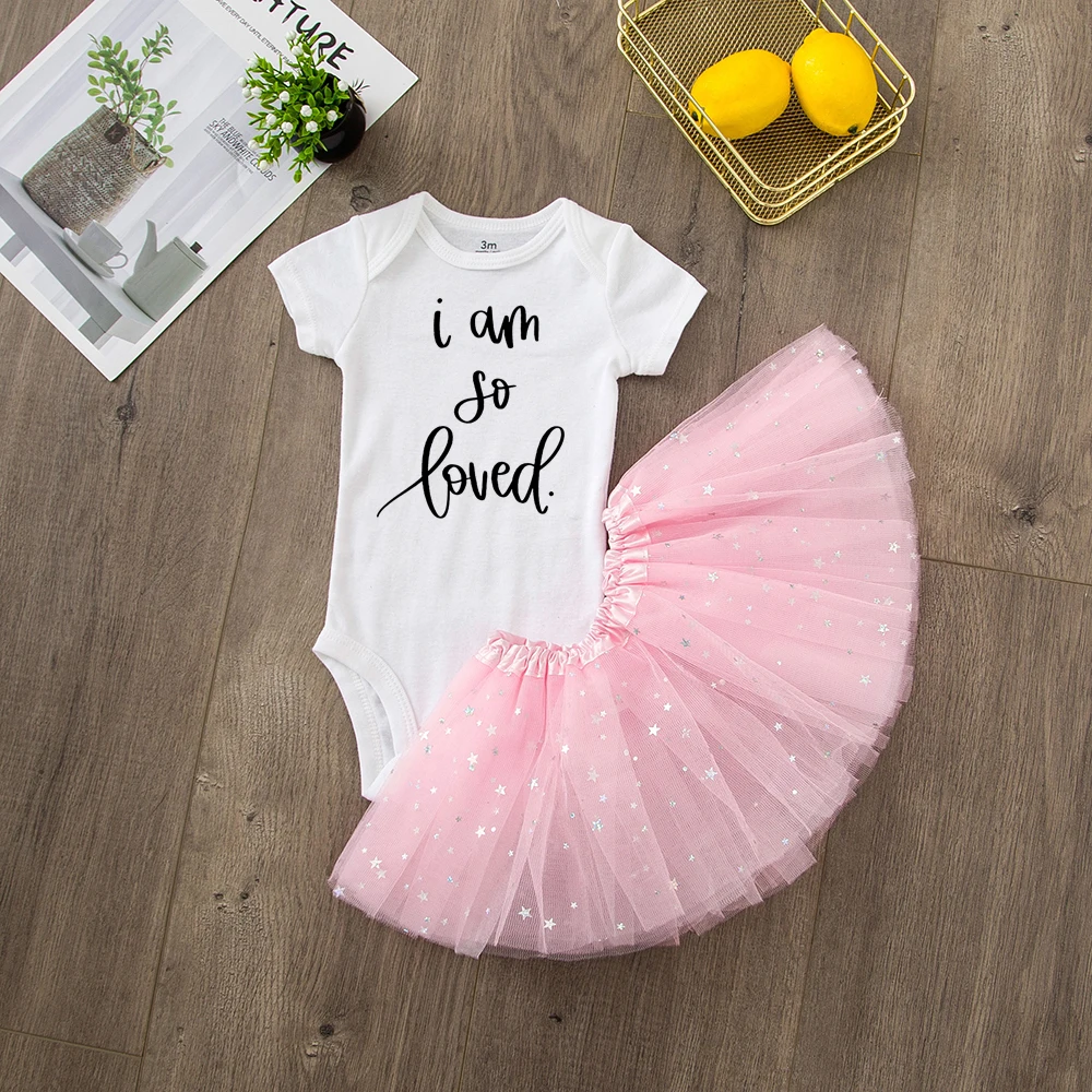 I Am So любимые детские GirlsRomper Юбка пачка Комплект одежды состоящий из верха
