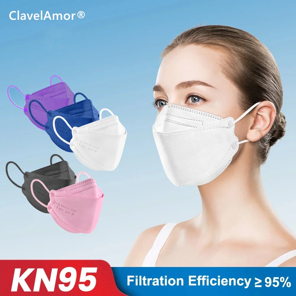 

5-100PCS FFP2 Masks KN95 Fish Mascarillas Homologada españa ffp2mask CE respiratory Filter Reusable Protective Face Mask Masque