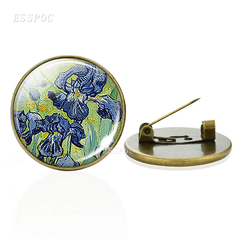 Картина маслом Ван Гога брошь в виде подсолнуха булавка стеклянный купол