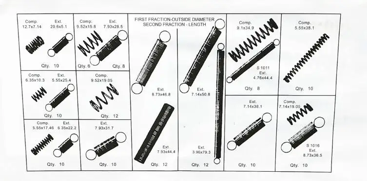 200 шт. пружина натяжения Пружина сжатия стрейч крючок с крюком Набор DIY