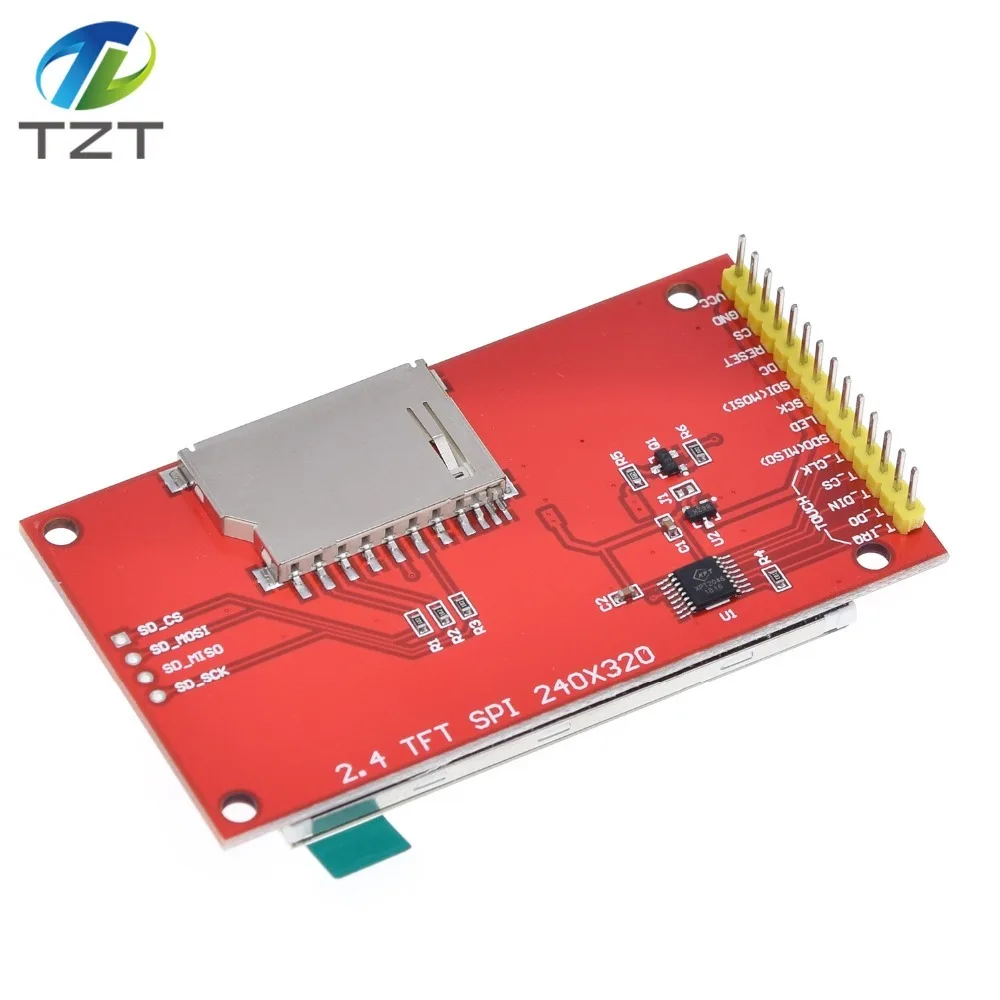 2," 240x320 SPI TFT lcd модуль последовательного порта+ 5 В/3,3 В адаптер PBC Micro SD ILI9341 Белый светодиодный с сенсорным/без сенсорного для Arduino