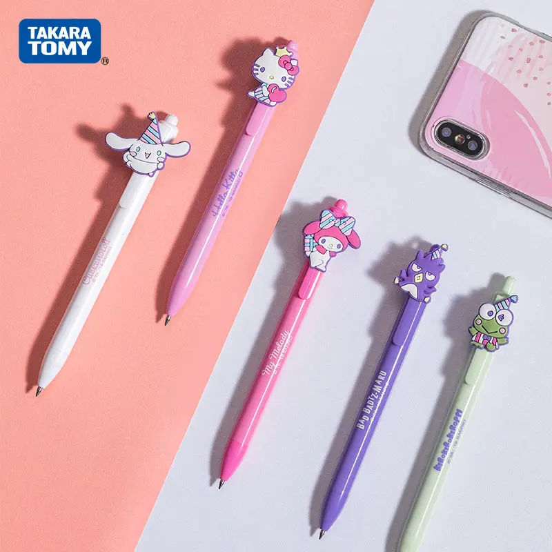 

Takara Tomy мультяшная Милая гелевая ручка Мелодия нажимная ручка черная ручка подпись Ins красивые школьные принадлежности