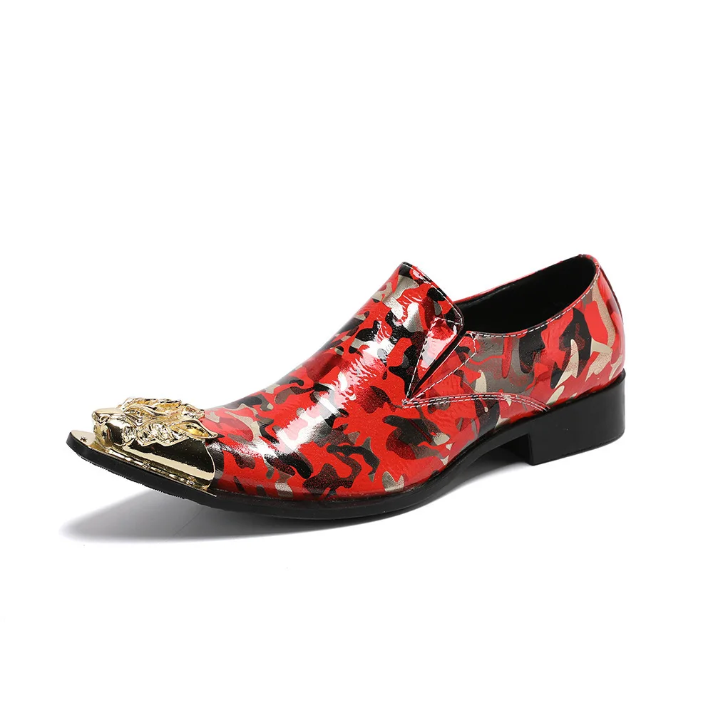 

Classic Pattern Business Flat Shoes Men Designer Formal Dress Leather Shoes Men's Loafers Valentine Gifts Shoes