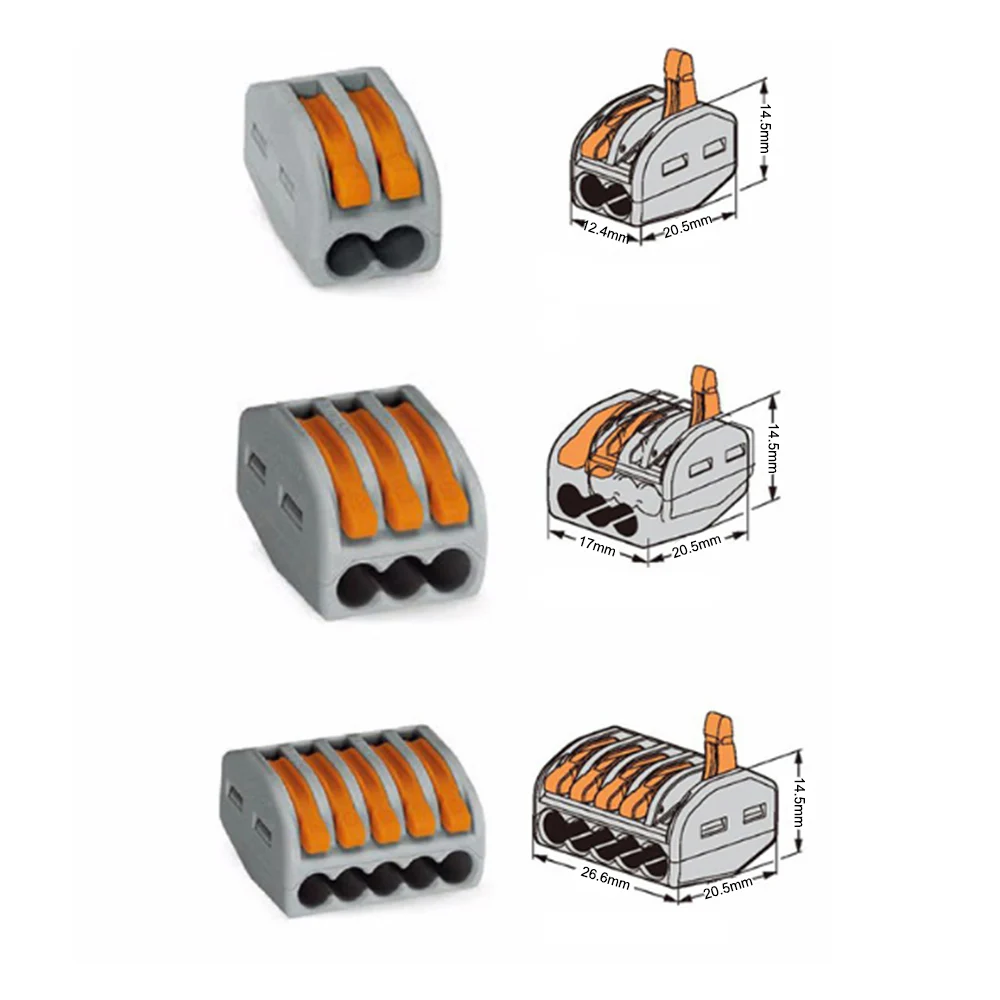 10/30/50/100 шт Электрический провод разъем быстрой проводки PCT-212 213 412 413 415 416 пуш-ап-в