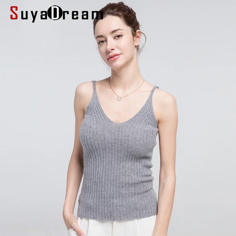 Свитер SuyaDream Женский 100% кашемировый жилет 2020 зимние пуловеры без рукавов