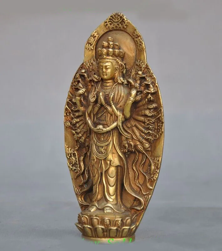 

Crafts statue tibet buddhism brass fane Avalokitesvara Kwan-Yin Guan Yin goddess buddha statue halloween