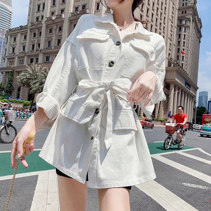 Повседневная винтажная Женская куртка Весенняя осенняя для женщин Свободная