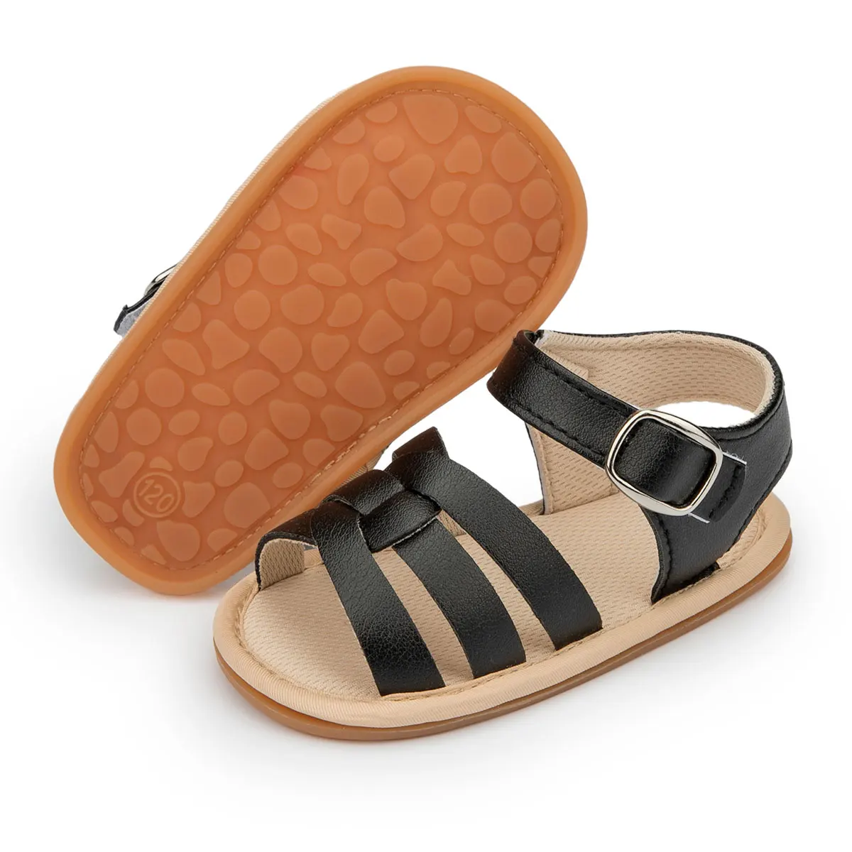 Босоножки KIDSUN детские резиновая нескользящая обувь для первых шагов кожаные на