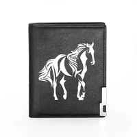 men wallet leather animal horse printing billfold slim credit cardid holders inserts money bag male pocket short purses