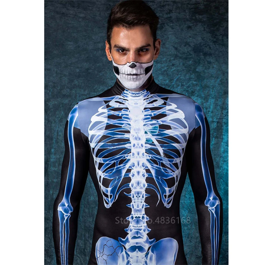 Spooky необычный комбинезон скелет унисекс костюм на Хэллоуин для женщин Череп