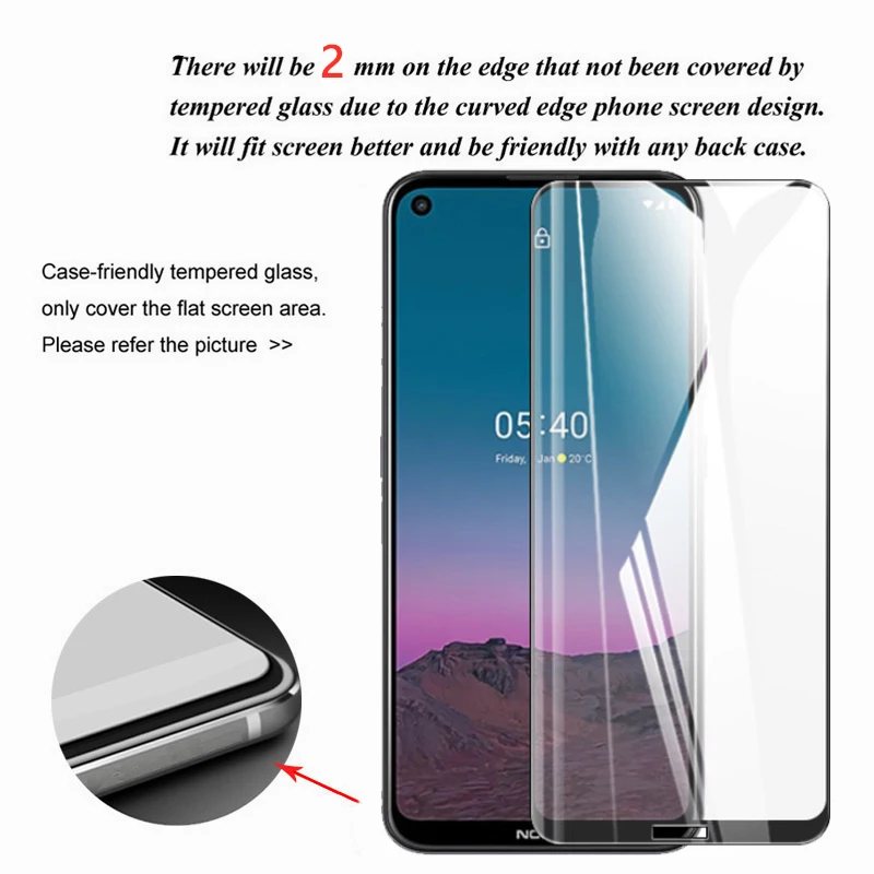 4 in 1 2 5d tempered glass for nokia 5 4 glass for nokia 5 4 3 4 2 4 1 4 3 2 7 2 screen protector camera lens film for nokia 5 4 free global shipping