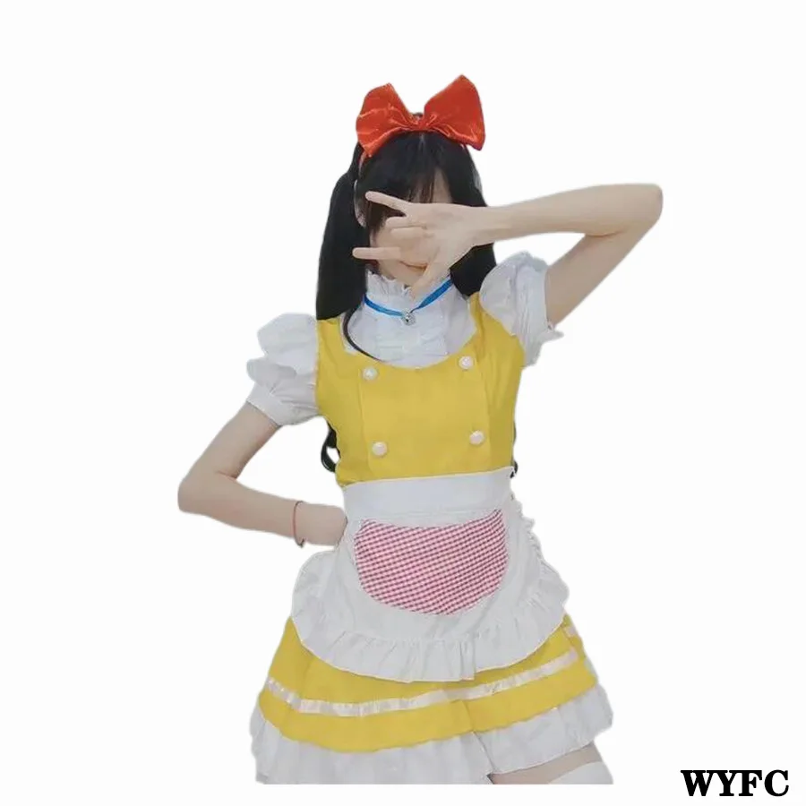 

Sweet And Cute Girl Women's Clothing Lolita Maid Dress Japanese Different World Yellow Party Skirt Masquerade Sexy Set apparel