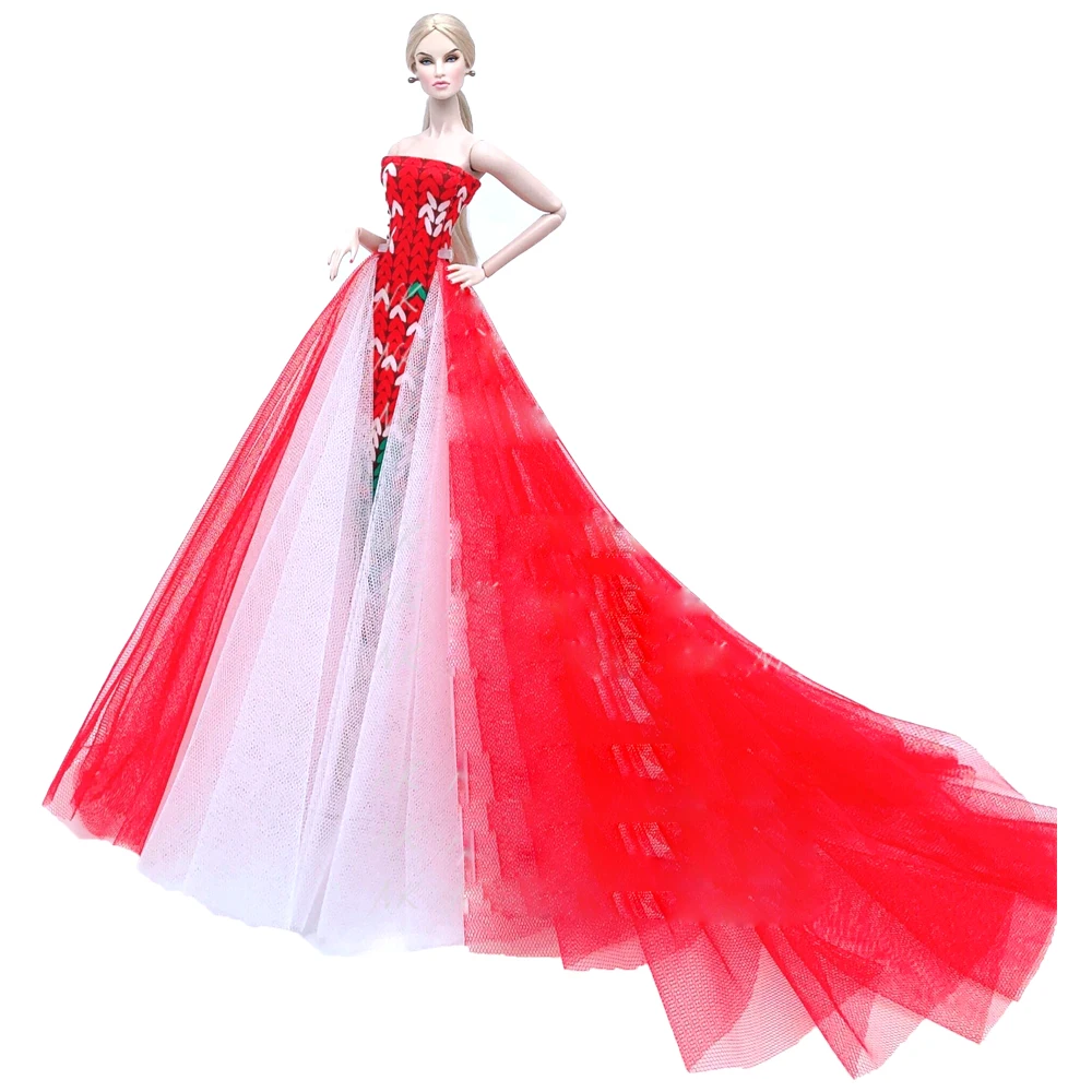 NK Кукольное платье высокого качества ручной работы длинный хвост вечернее