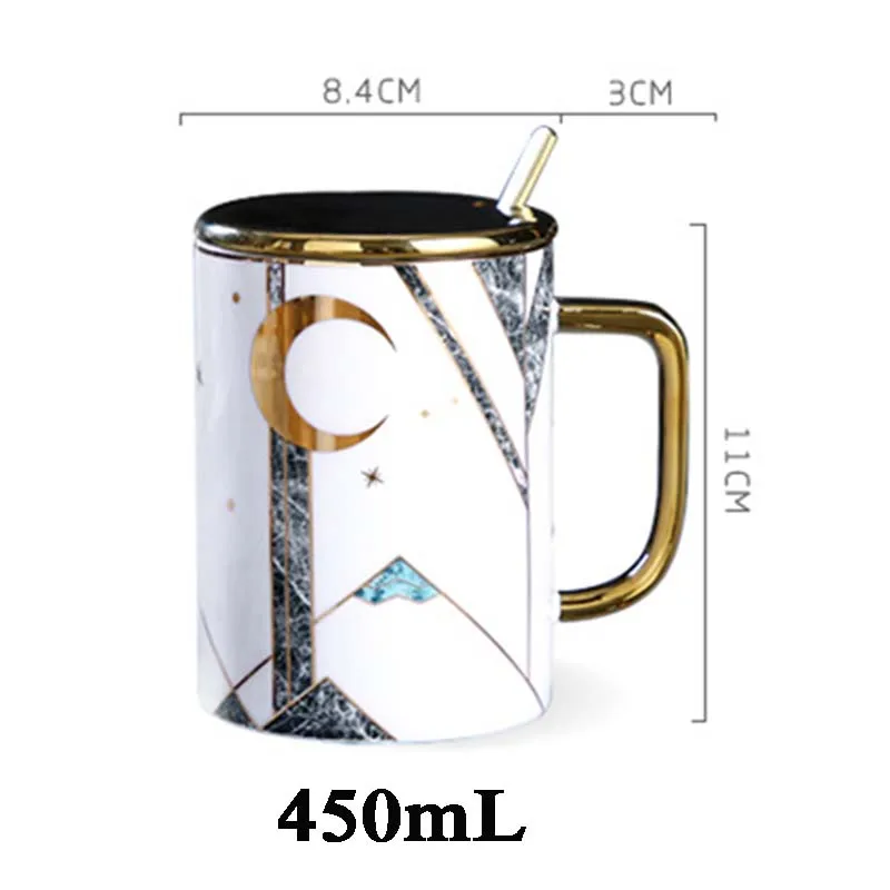 450 мл светильник роскошный разрисованный чехол золото Мрамор Кофе кружка с