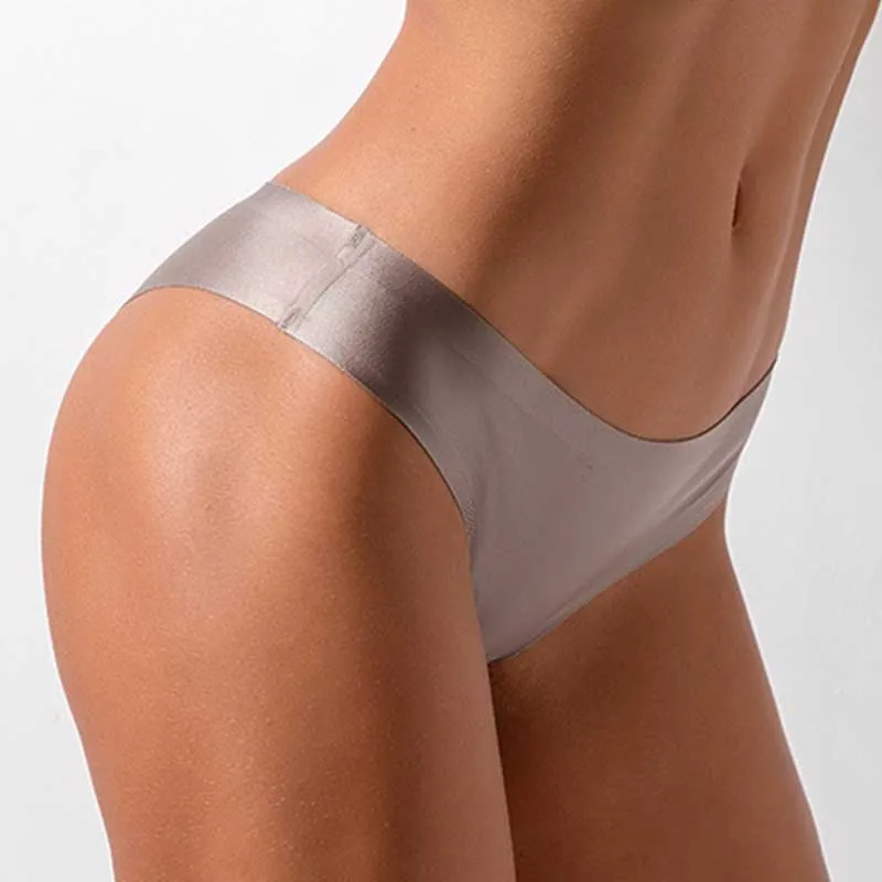 Сексуальные Бесшовные женские ультратонкие трусики однотонные стринги мягкие