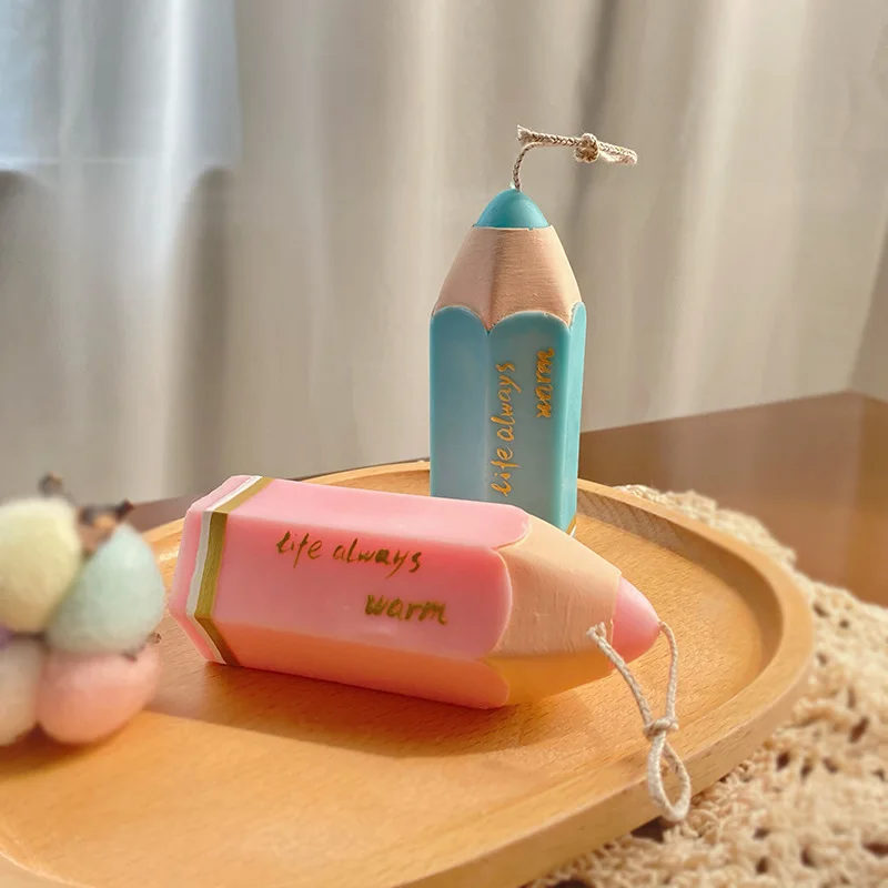 

Pencil Tall Building Shape Silicone Candle Mold for DIY Aromatherapy Candle Plaster Ornaments Handicrafts Mould Hand Gift Making