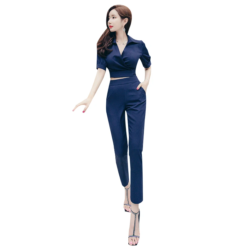 

Elegant Goddess Set 2021 nian New Female Summer Fashion Business Workwear Western Style Slimming Two-Piece Pants