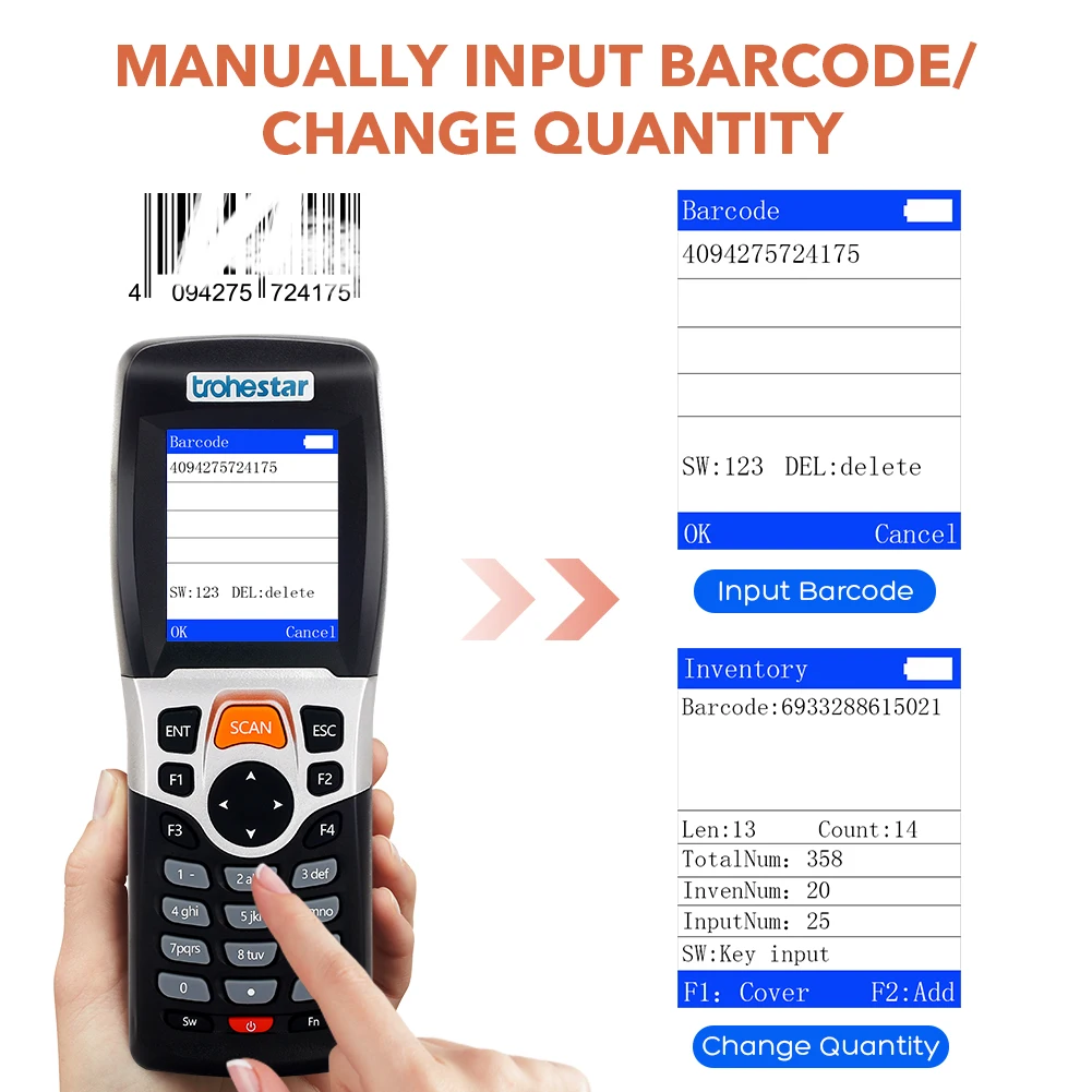 Беспроводной сканер штрих кода Портативный 2 4 ГГц Bluetooth считыватель с зарядным