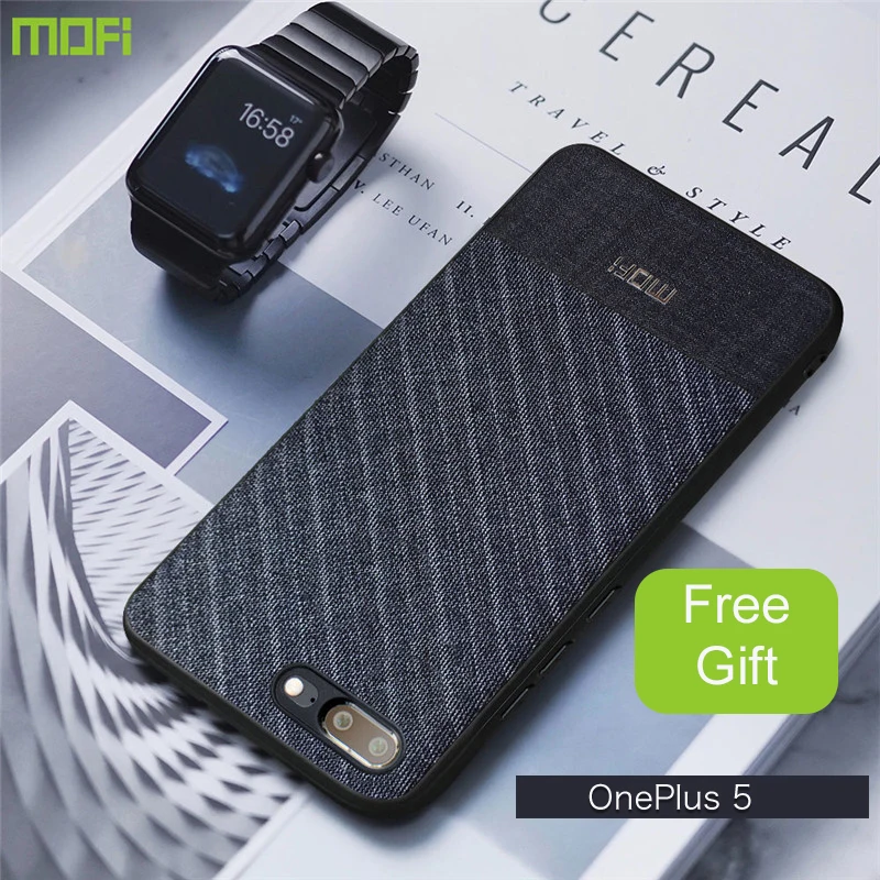 Oneplus 5 Case MOFi Oneplus5 Case cover Fabrics One Plus 5 Back Cover 1+5 Business Suit Cloth Style Brief Dark Gentleman