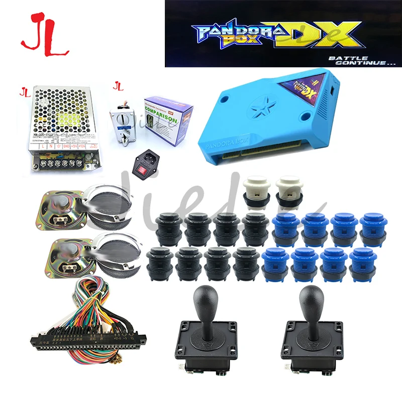 3D pandora box DX arcade kit with American joystick happ button jamma cable game arcade board built 3000