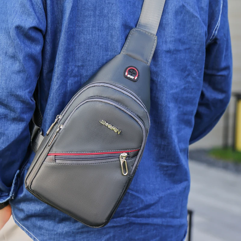 Luxury Brand Chest Bag USB Messenger Crossbody Bags for Men Shoulder Sling Waterproof Short Trip mobile phone bag |