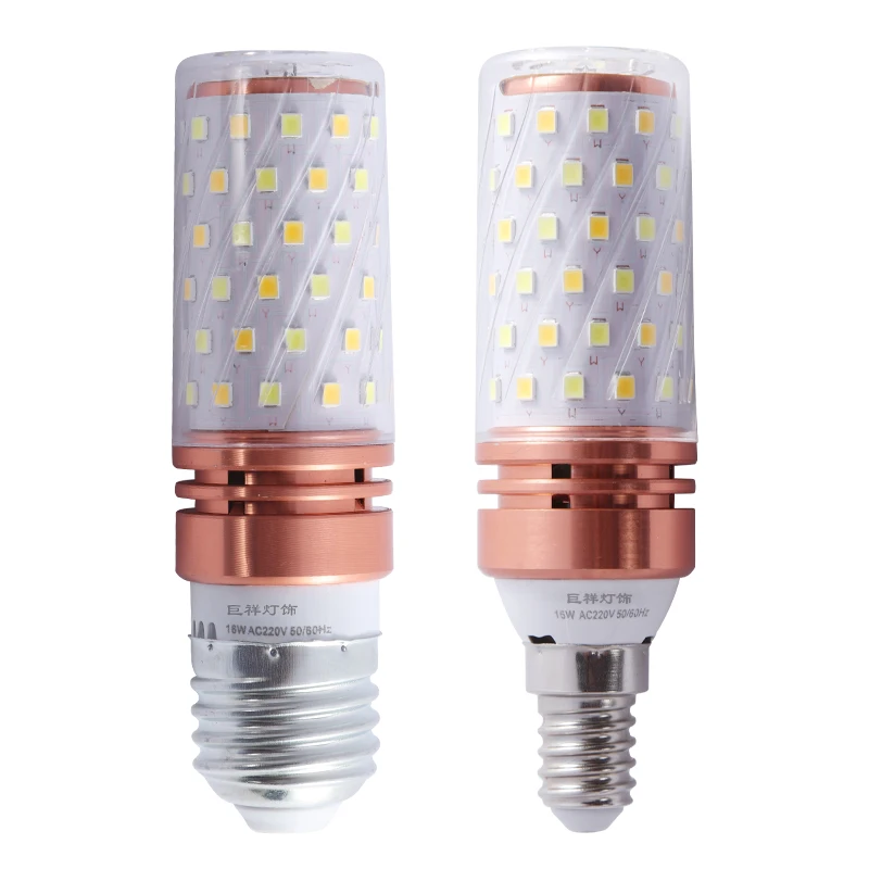 Сверхъяркая светодиодный светильник лампа, три цвета, E27, E14, 12 Вт, 24 Вт, лампа-кукуруза, пузырьковая свеча, энергосберегающие лампы для дома