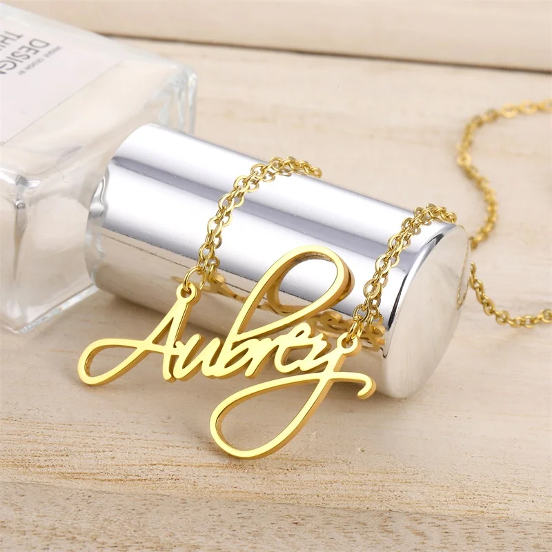 Персонализированное модное колье из нержавеющей стали с надписью Золотое чокер