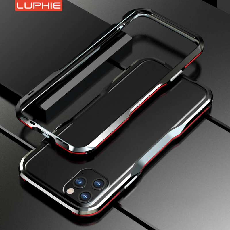 Black red Для iphone 11 Pro MAX 7 8 Plus X XR XS чехол роскошный чехол Бампер Тонкий Жесткий 3D 360 Защитный корпус металлический бампер алюминиевая рамка - Цвет: Black red