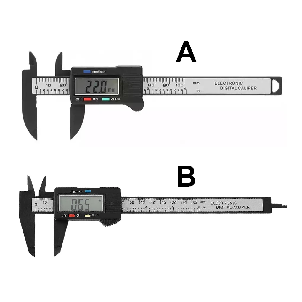

0-150mm / 0-100mm Vernier Caliper Electric Digital Display Ruler Portable Crafting Woodworking Measuring Caliper Rule Micrometer