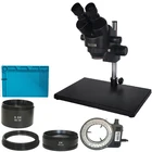 Большая настольная подставка 3.5X-90X бинокулярный стерео микроскоп 56 регулируемая светодиодная лампа с объективом 0.5X 2.0X