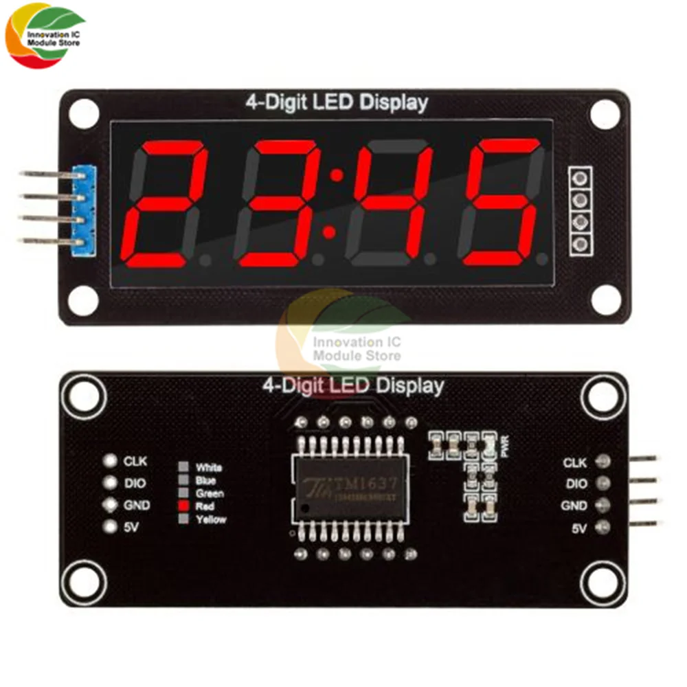 

4-Digit LED 0.56" Display Tube (decimal) 7-Segments red LED Display TM1637 Clock Double Dots Module 0.56 Inch For Arduino