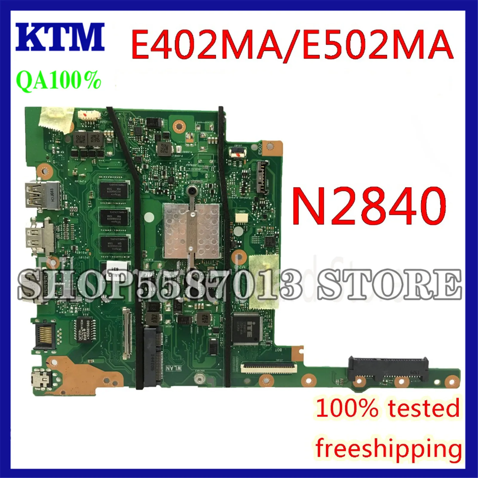 

KEFU E402MA For ASUS E402MA E502MA Laptop Motherboard N2840U 2G/4G Mainboard REV2.0 integrated cpu onboard work 100% Test