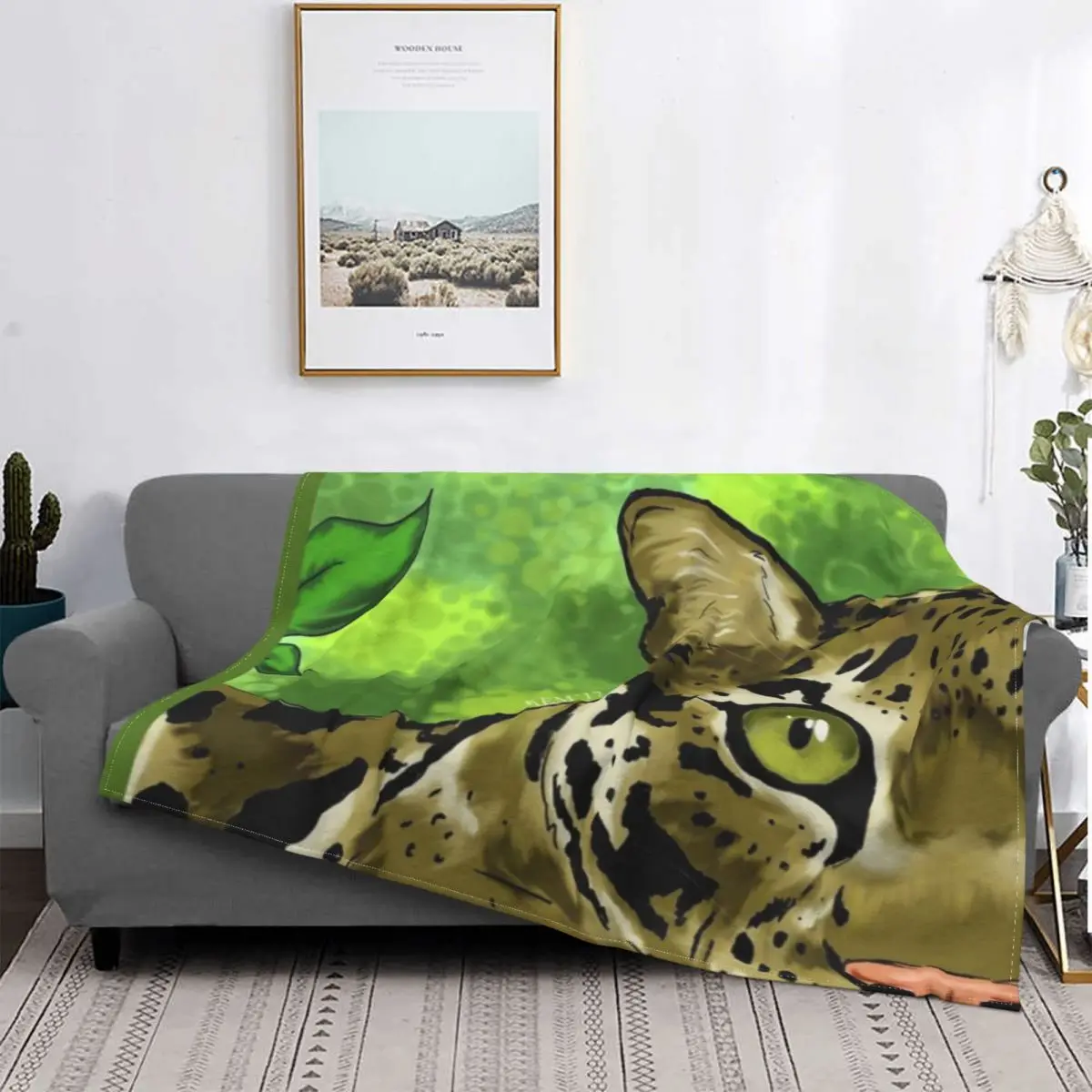 

Одеяло с леопардовым принтом и тигровым принтом