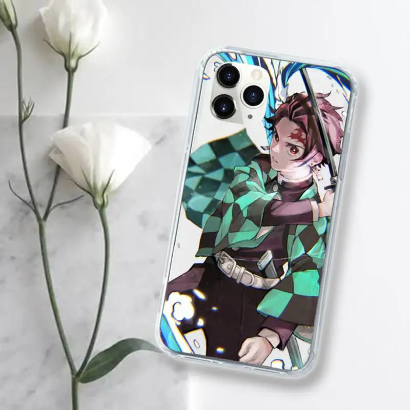 

Anime aesthetics Demon Slayer Phone Case Transparent for iPhone 11 12 mini pro XS MAX 8 7 6 6S Plus X 5S SE 2020 XR
