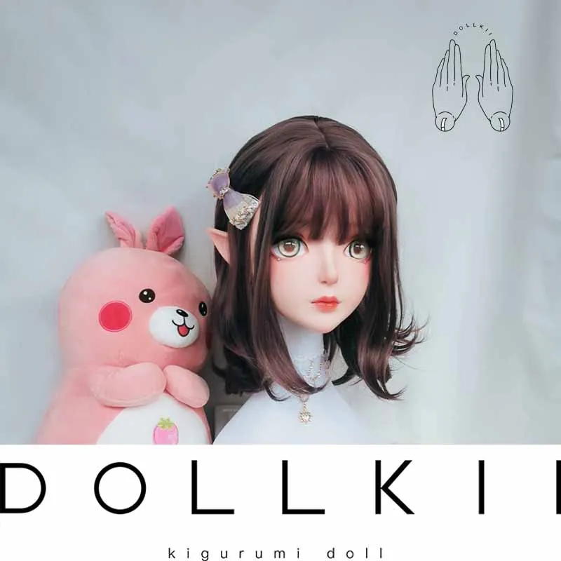 (DOLLKII-B) высокое качество ручной работы Женская девушка смолы половина головы