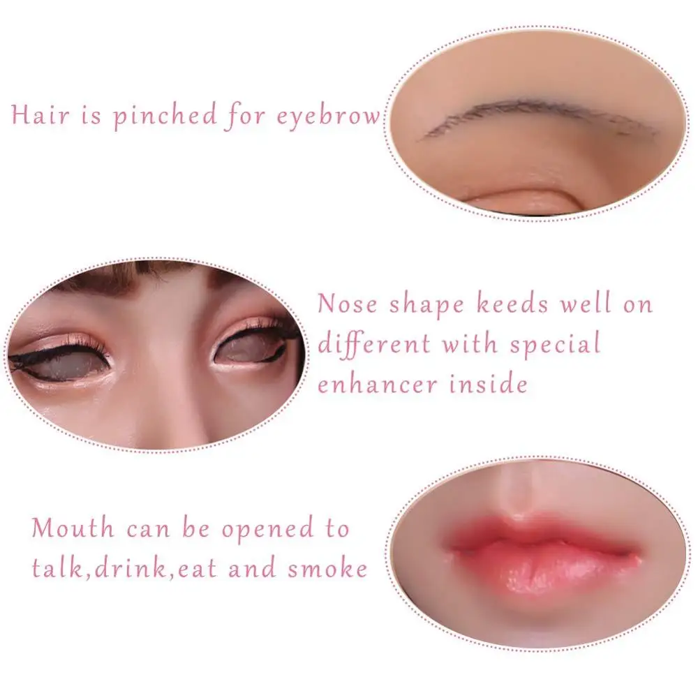 Мягкая силиконовая маска на голову Реалистичная женская для лица танцевальный