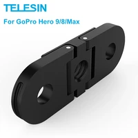telesin tripod mount adapter for gopro hero 10 9 8 gopro max mount base for 14 tripod action camera tripod monopod adapter
