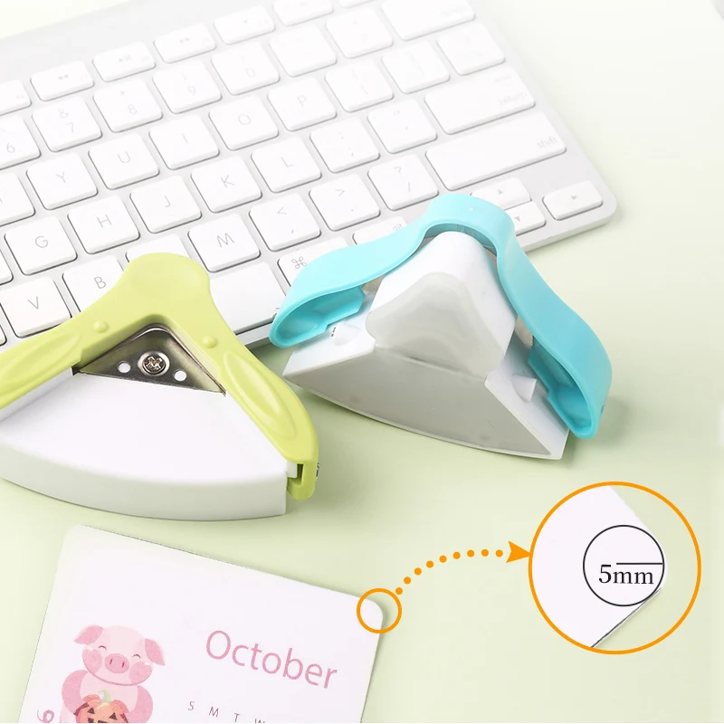 Металлический угловой круглый плоский Дырокол R5 5 мм ID фото карточки бумаги