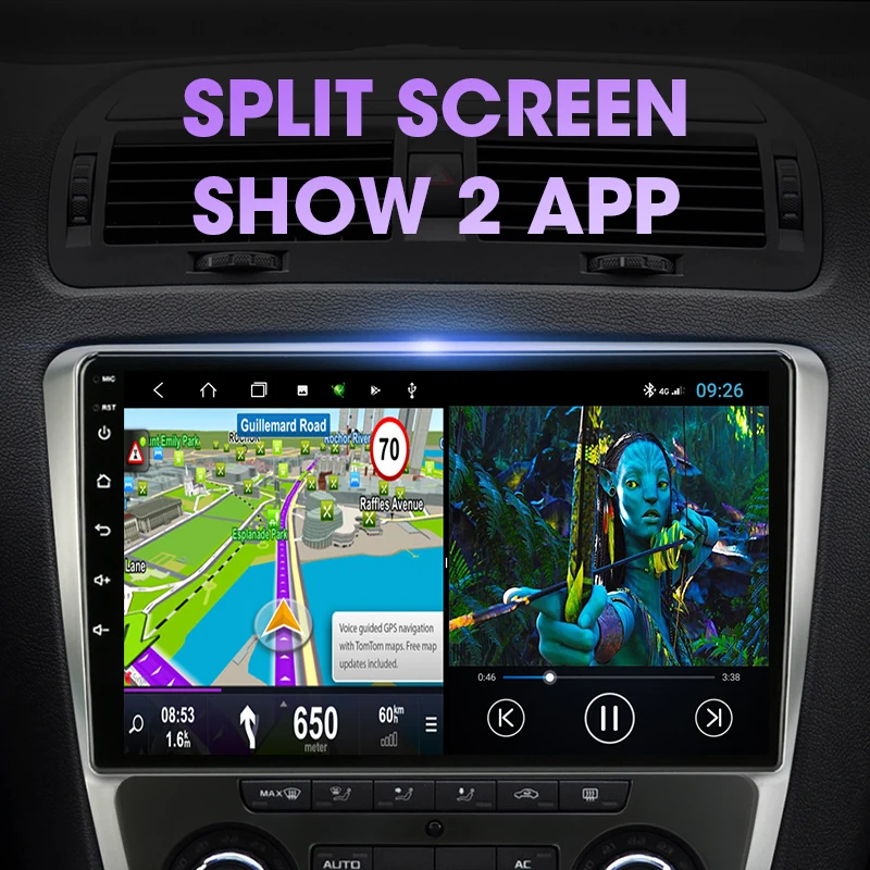 Автомагнитола JMCQ для SKODA мультимедийный видеоплеер на Android 9 экран 10 дюймов 2 Гб + 32