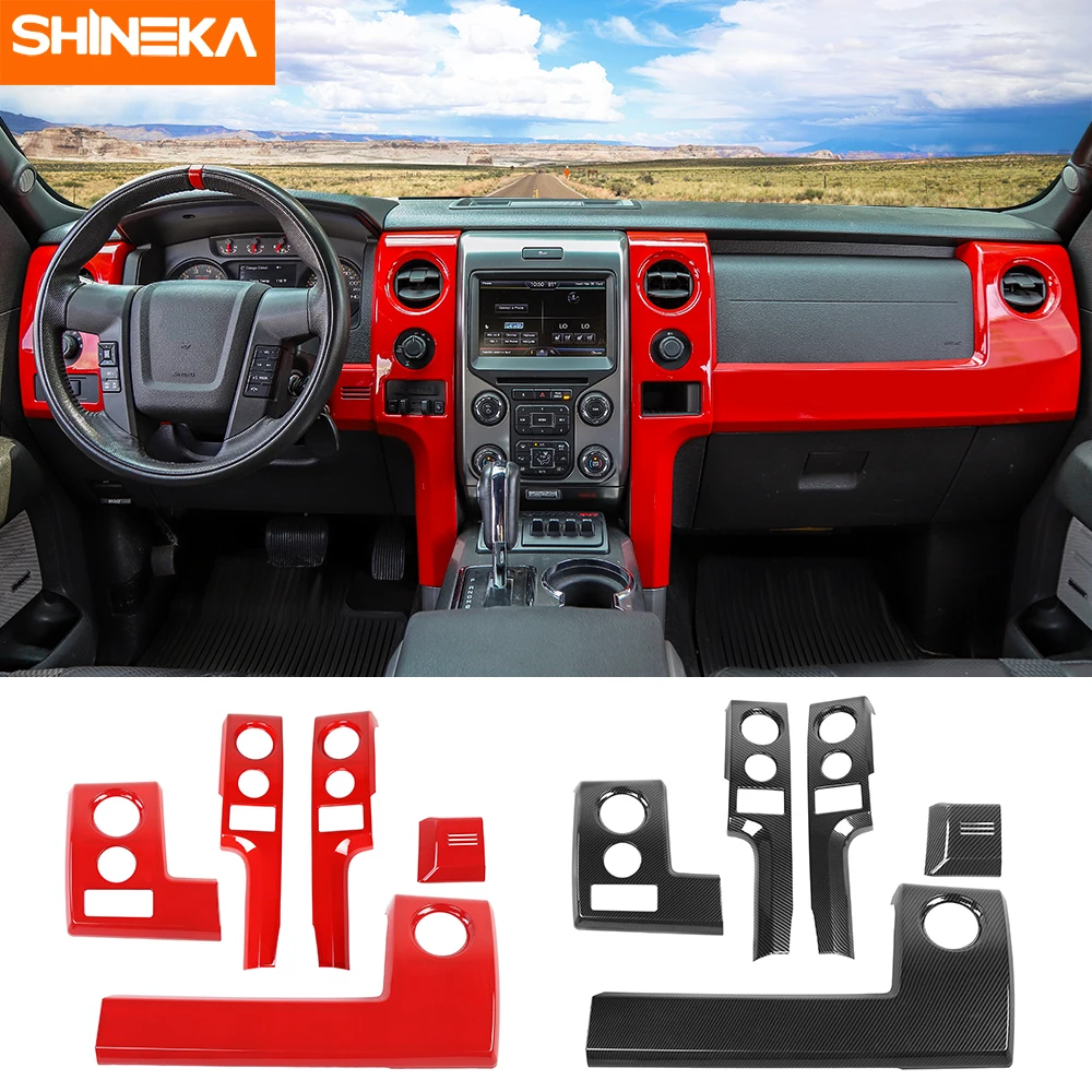 SHINEKA интерьерные молдинги для Ford F150 Raptor Автомобильная центральная консоль панель
