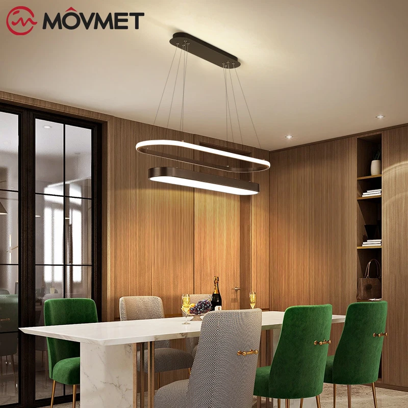 Современная светодиодная люстра с матовой позолотой/черной отделкой