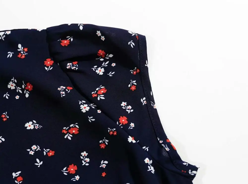 Женское летнее платье с коротким рукавом разрезом и цветочным принтом | Женская