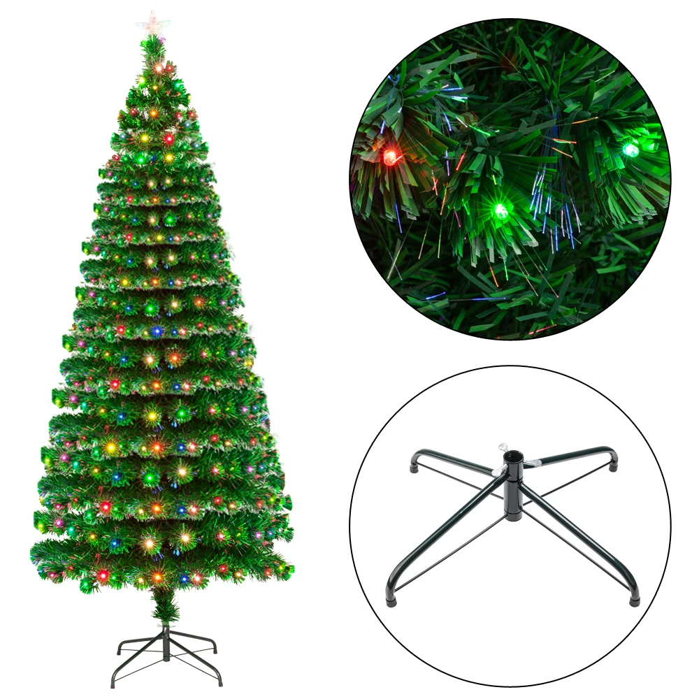 

7.5FT Fiber Optic Christmas Tree with 260 LED Lamps & 260 Branches DTT88