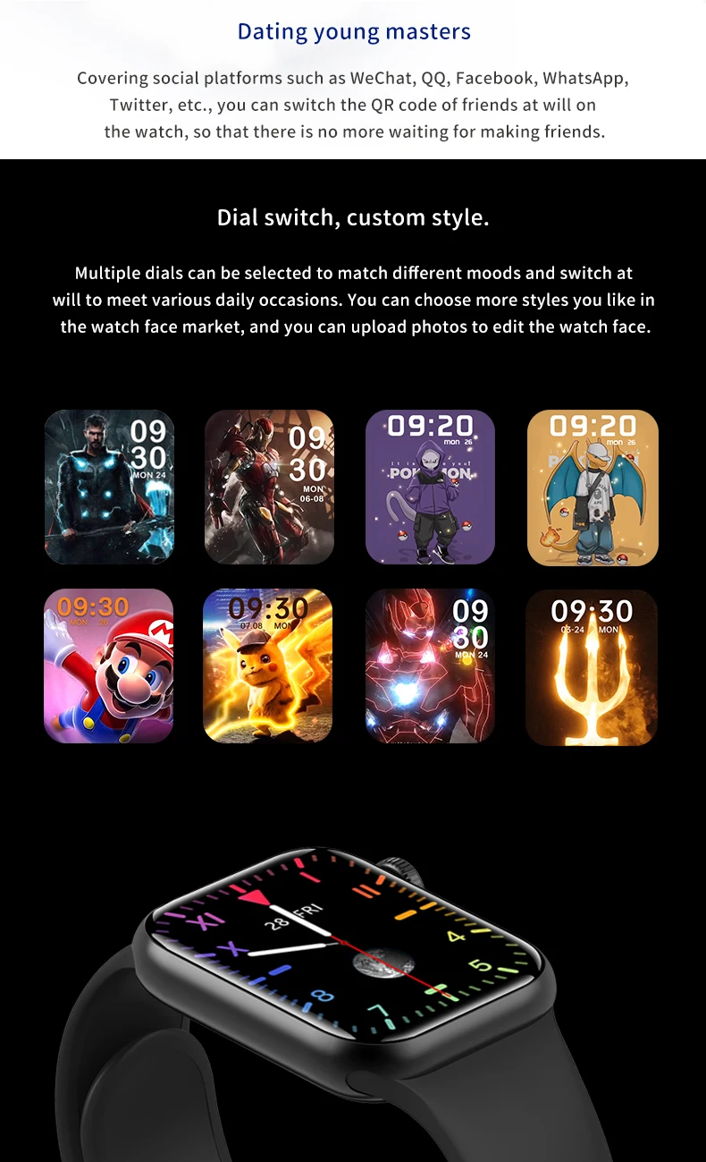 Original Smartwatch M26 plus Serie 6 2021 44mm Full Screen Touch Waterproof Bluetooth-compatible for IWO Smart Watch Men Women |