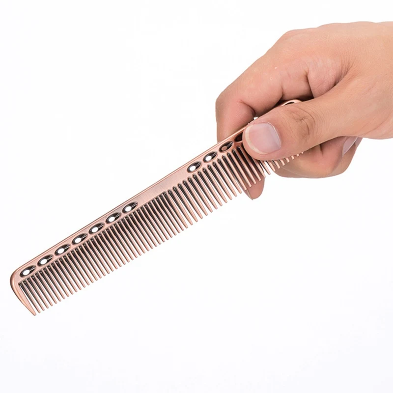 Мужская и женская алюминиевая металлическая расческа для стрижки волос