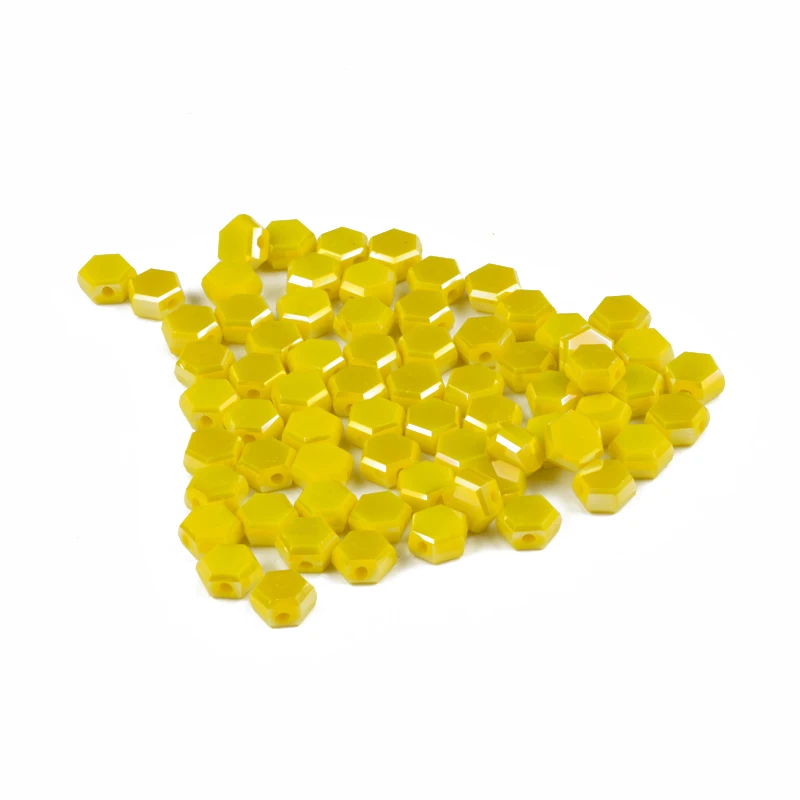 

New Product 4/6/8mm 20pcs Hexagonal Beads Loose Beads Glass Beads Bead Diy for Bracelet Jewelry Accessories